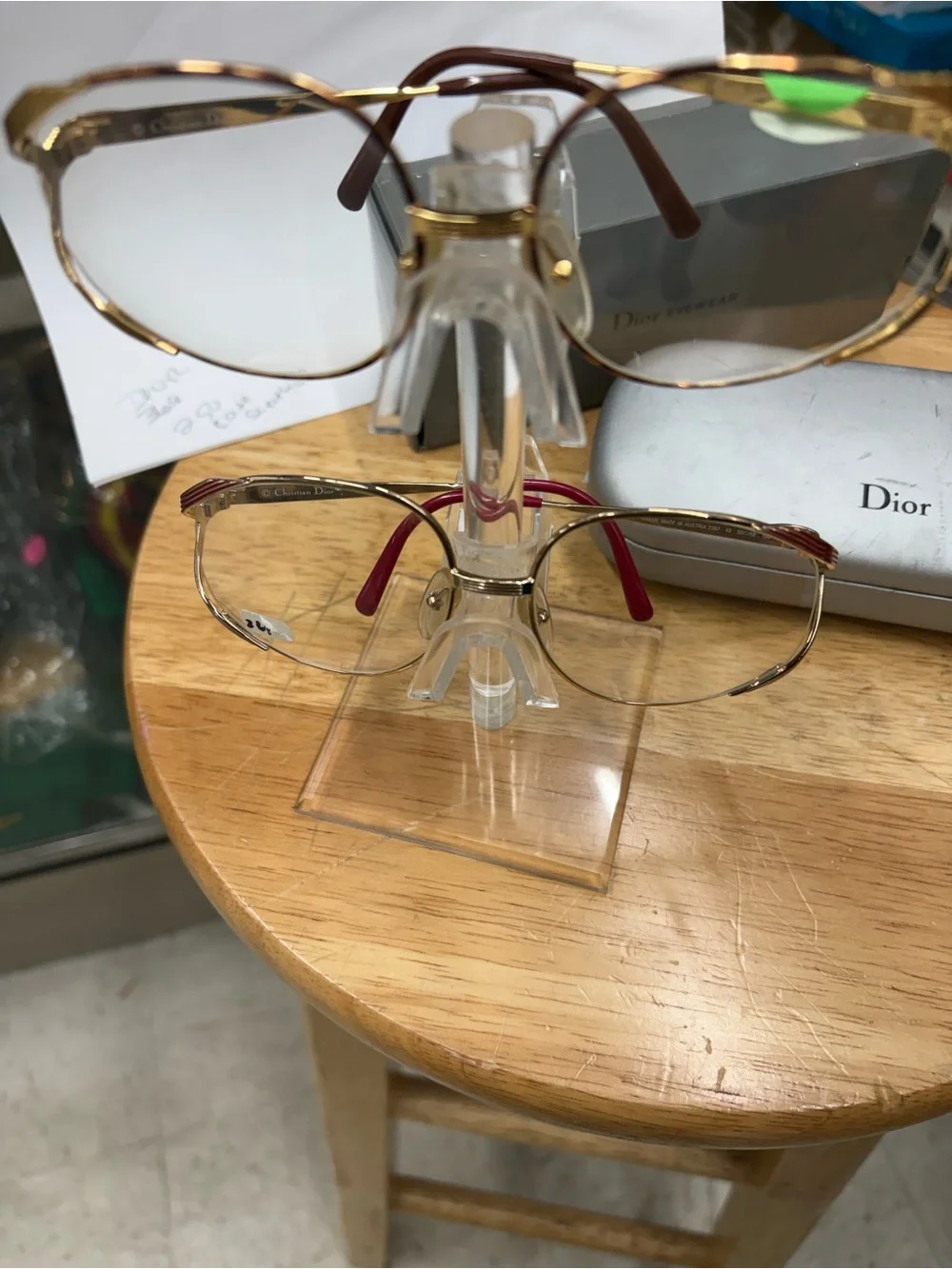Dior Gold and Brown Round Frame Glasses Christian Dior - Picture 8 of 8